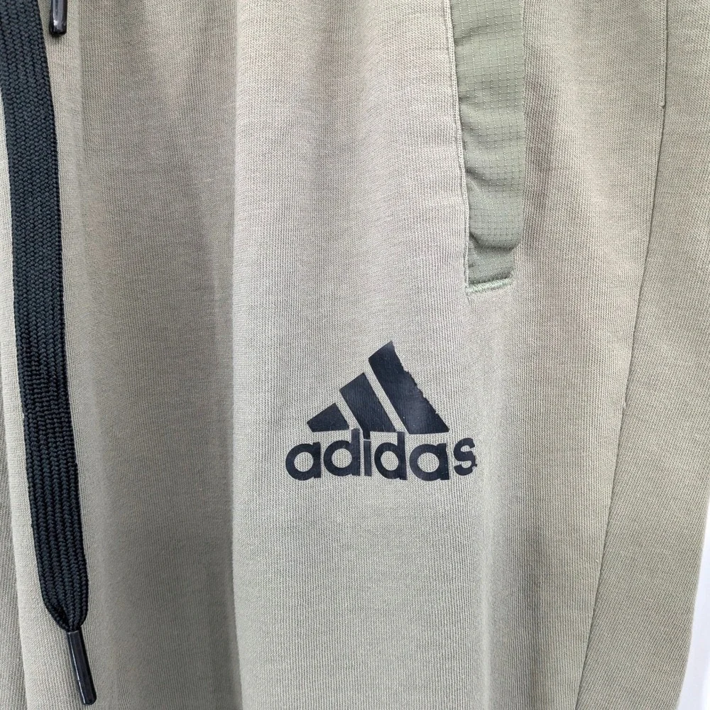 Adidas Olive Green Sweatpants Joggers Drawstring Elastic Waist Pockets Size L